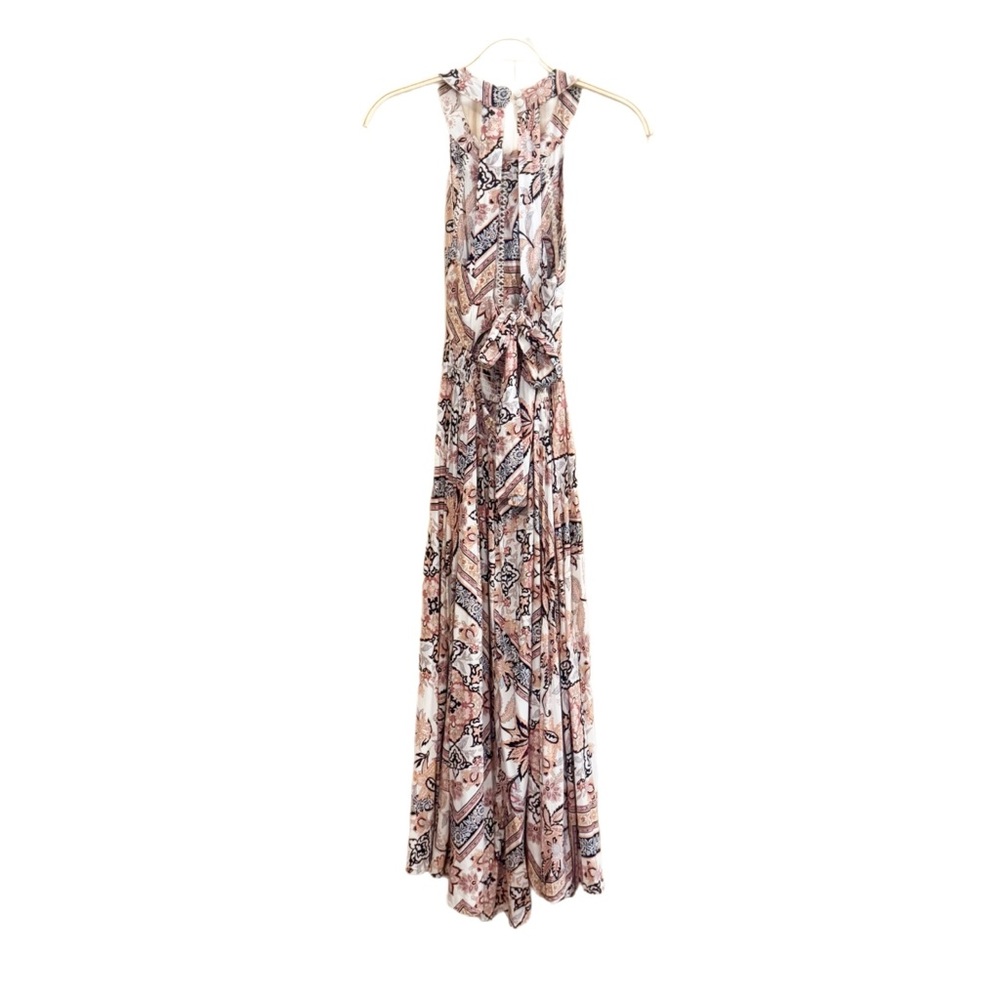 Abel The Label Charlotte Floral Maxi Halter Dress XS Anthropologie Boho Rayon - Picture 3 of 12